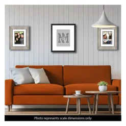 Framerly - 8"w x 10"h Varsity Letter Vertical Frame - Solid Hardwood Shadowbox in Black Satin Finish with White Matting