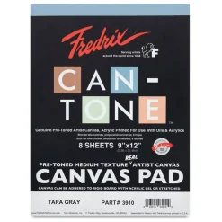 Fredrix Can-Tone Pre-Toned Canvas Pad - Tara Gray, 9" x 12"