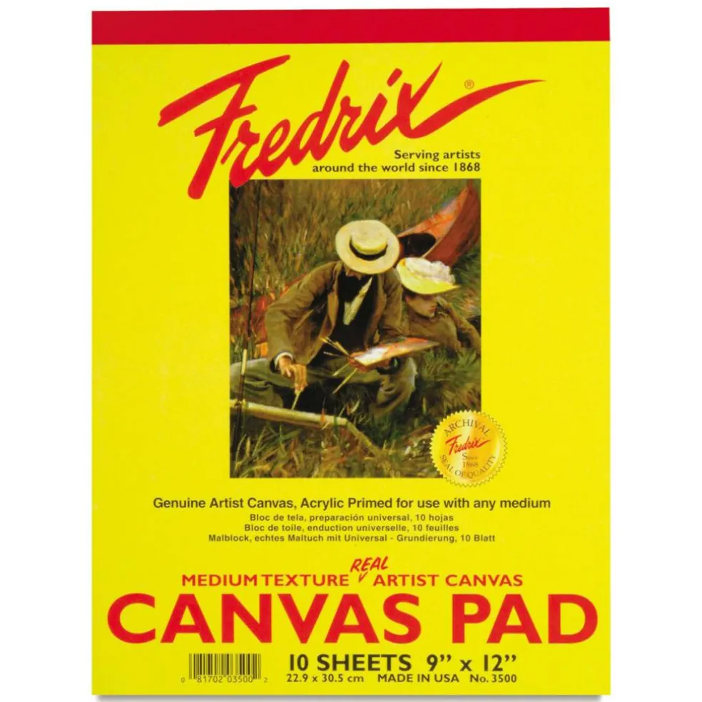 Fredrix Canvas Pad - 9" x 12", 10 Sheets