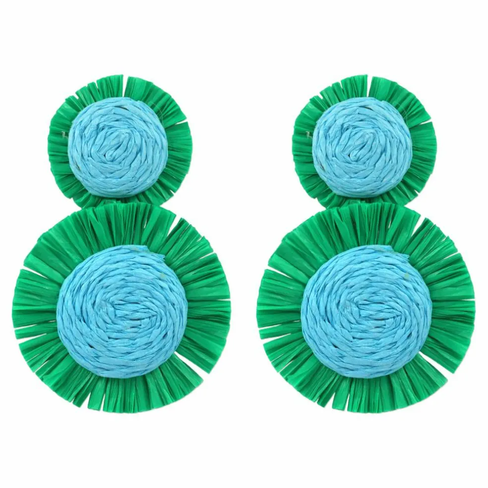 Fringed Raffia Circle Earrings by Make Market®