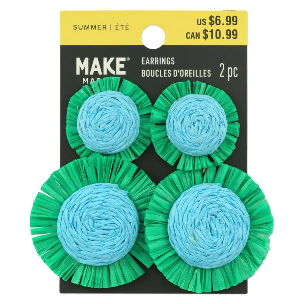Fringed Raffia Circle Earrings by Make Market®