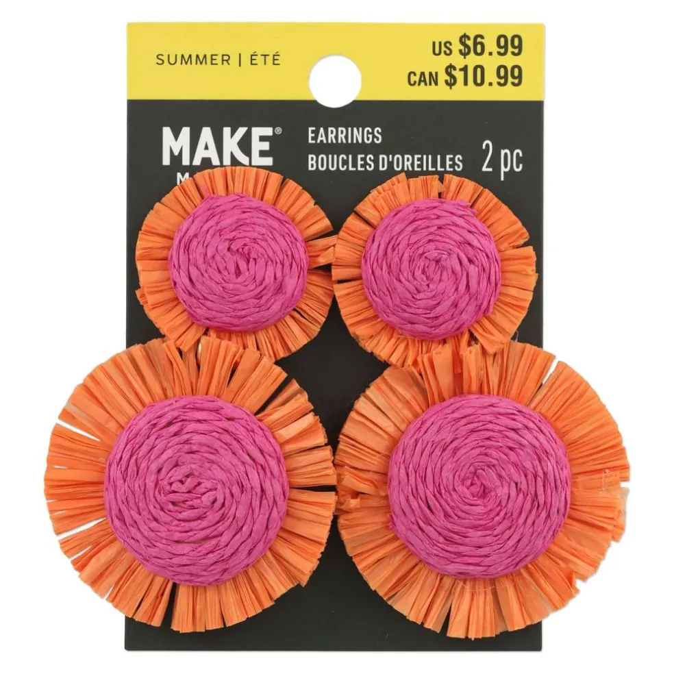Fringed Raffia Circle Earrings by Make Market®
