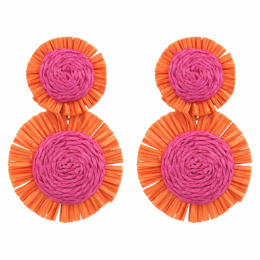 Fringed Raffia Circle Earrings by Make Market®