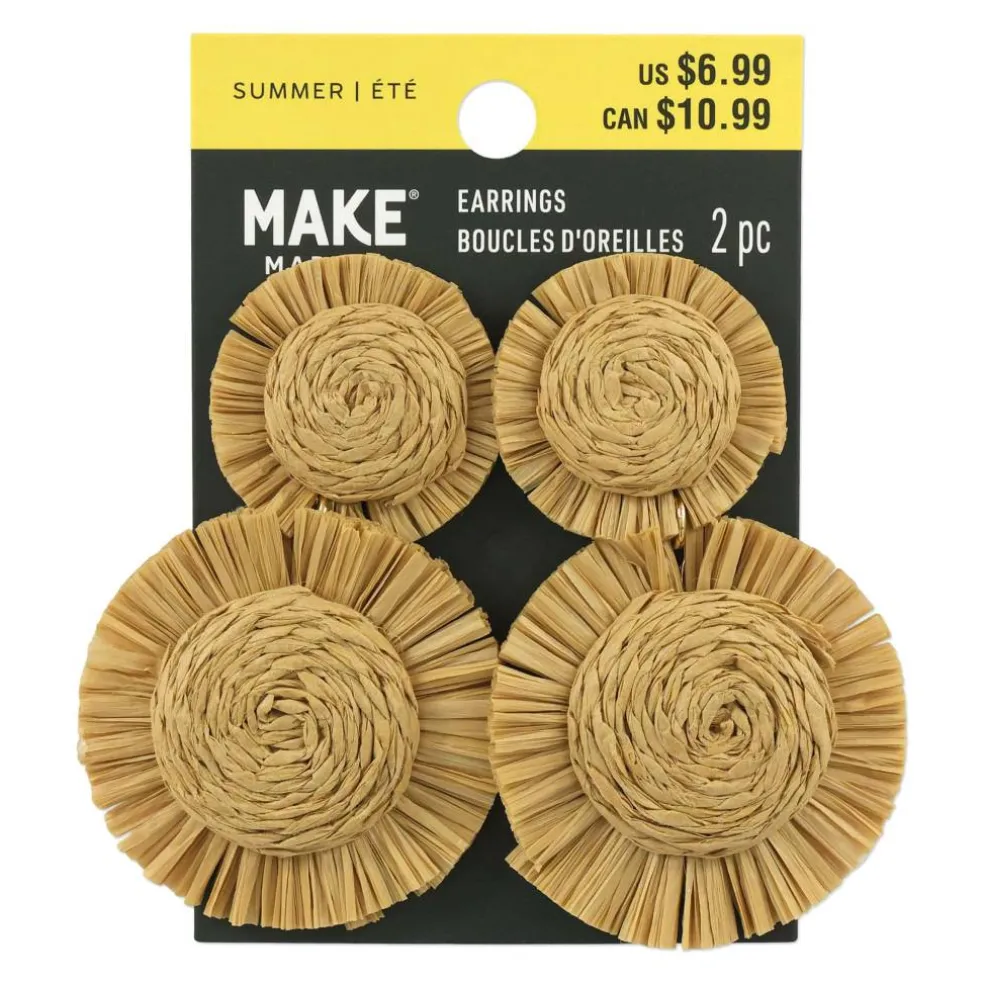 Fringed Raffia Circle Earrings by Make Market®