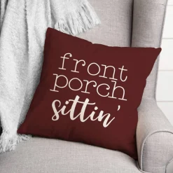 18" Front Porch Sittin' Throw Pillow