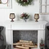 12" Frosted Pinecones & Berries Artificial Arrangement in Vase with Decorative Plaid Bow