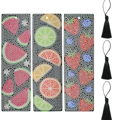 Fruit 3-Piece Diamond Art Bookmark Kit by Make Market®