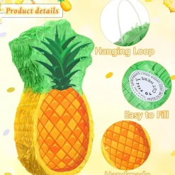 Fruit Pinata Summer Theme Includes Stick Blindfold Confetti Summer Fruit Theme Pinata Birthday Party Supplies for Birthday Party Carnival Beach Decor(Pineapple)