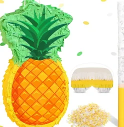 Fruit Pinata Summer Theme Includes Stick Blindfold Confetti Summer Fruit Theme Pinata Birthday Party Supplies for Birthday Party Carnival Beach Decor(Pineapple)