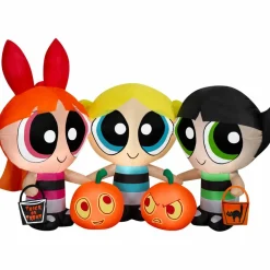 5.5ft. Airblown® Inflatable Powerpuff Girls Halloween Scene with Blossom, Bubbles & Buttercup Lighted Décor
