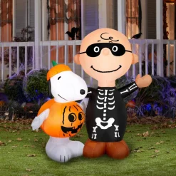 4ft. Airblown® Peanuts® Inflatable Snoopy & Charlie Brown Halloween Scene Lighted Décor