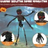 6 Ft Animated Halloween Skeleton Decoration with Sound and Flashing Red Eyes Poseable Arms
