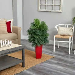 3.3ft. Areca Palm Plant in Red Planter