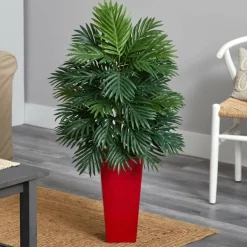 3.3ft. Areca Palm Plant in Red Planter