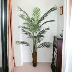 6ft Areca Palm Tree in Black Pot with 567 Realistic Leaves, Floral Home by Artificial Flowers