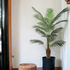 6ft Areca Palm Tree in Black Pot with 567 Realistic Leaves, Floral Home by Artificial Flowers