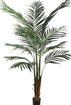 5ft Artificial Areca Palm Tree - 12 Silk Fronds, Black Pot, Set of 2 Indoor Decor, Perfect for Homes, Offices, and Patios - Year-Round Tropical Accent, Floral Home by Artificial Flowers