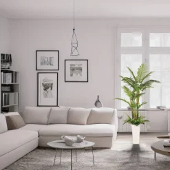 6ft. Artificial Areca Palm Tree in White Decorative Pot