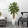 5ft. Artificial Bamboo Tree in White Tower Planter