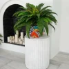 3.5ft Artificial Double Boston Fern in Handmade Mexican Talavera Ceramic Planter