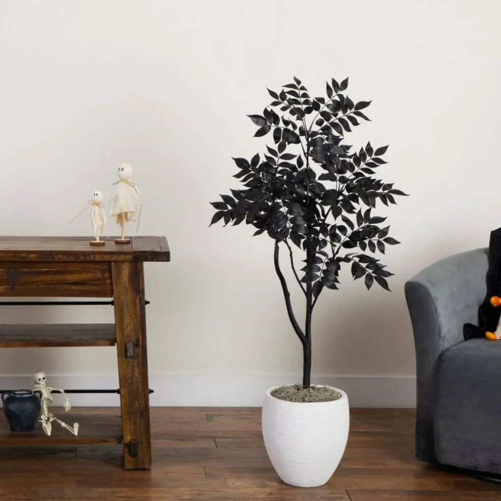4ft. Artificial Halloween Black Sumac Tree