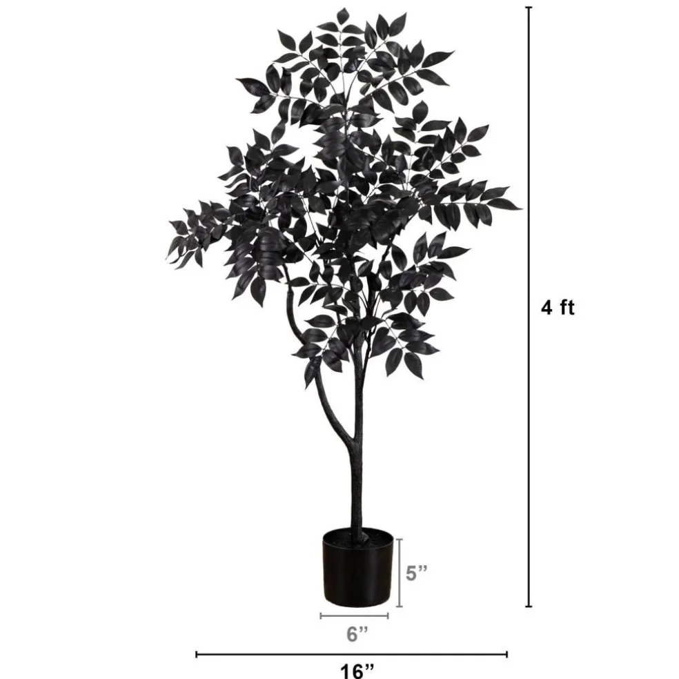 4ft. Artificial Halloween Black Sumac Tree