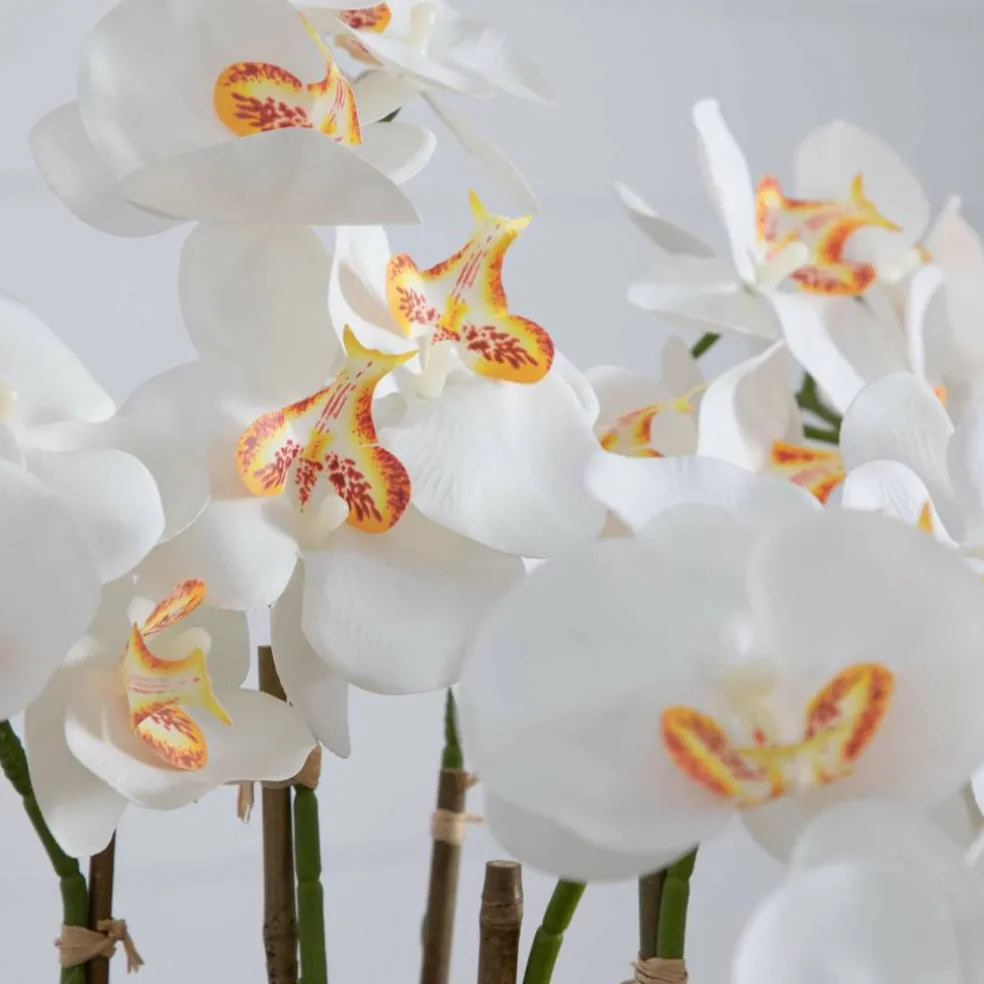 3ft. Artificial Large Orchid Arrangement in Handmade Mexican Talavera Ceramic Planter