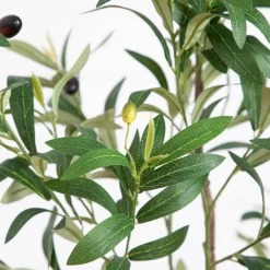 5ft. Artificial Minimalist Olive Tree in White Decorative Planter