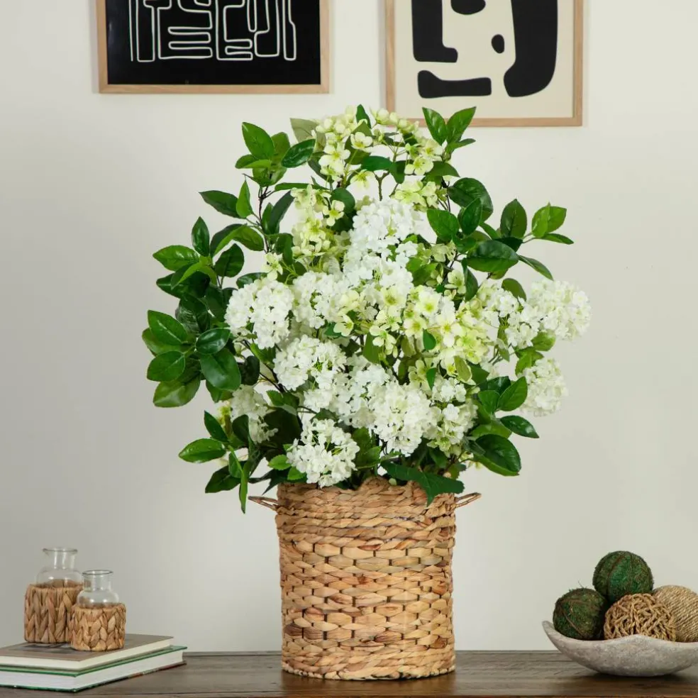 2.5ft. Artificial Mixed Flower Arrangement in Hyacinth Weave Basket