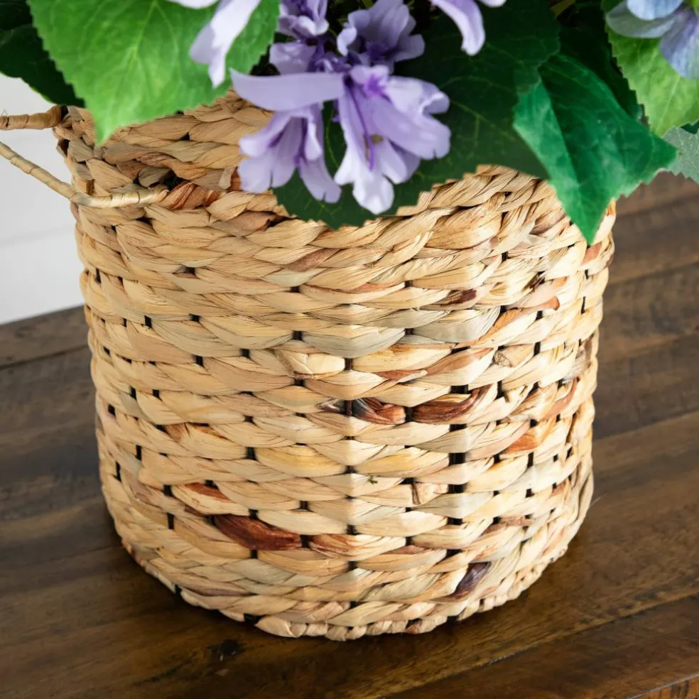 2.5ft. Artificial Mixed Flower & Hydrangea Arrangement in Hyacinth Weave Basket