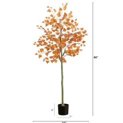 5ft. Autumn Birch Leaf Artificial Fall Tree