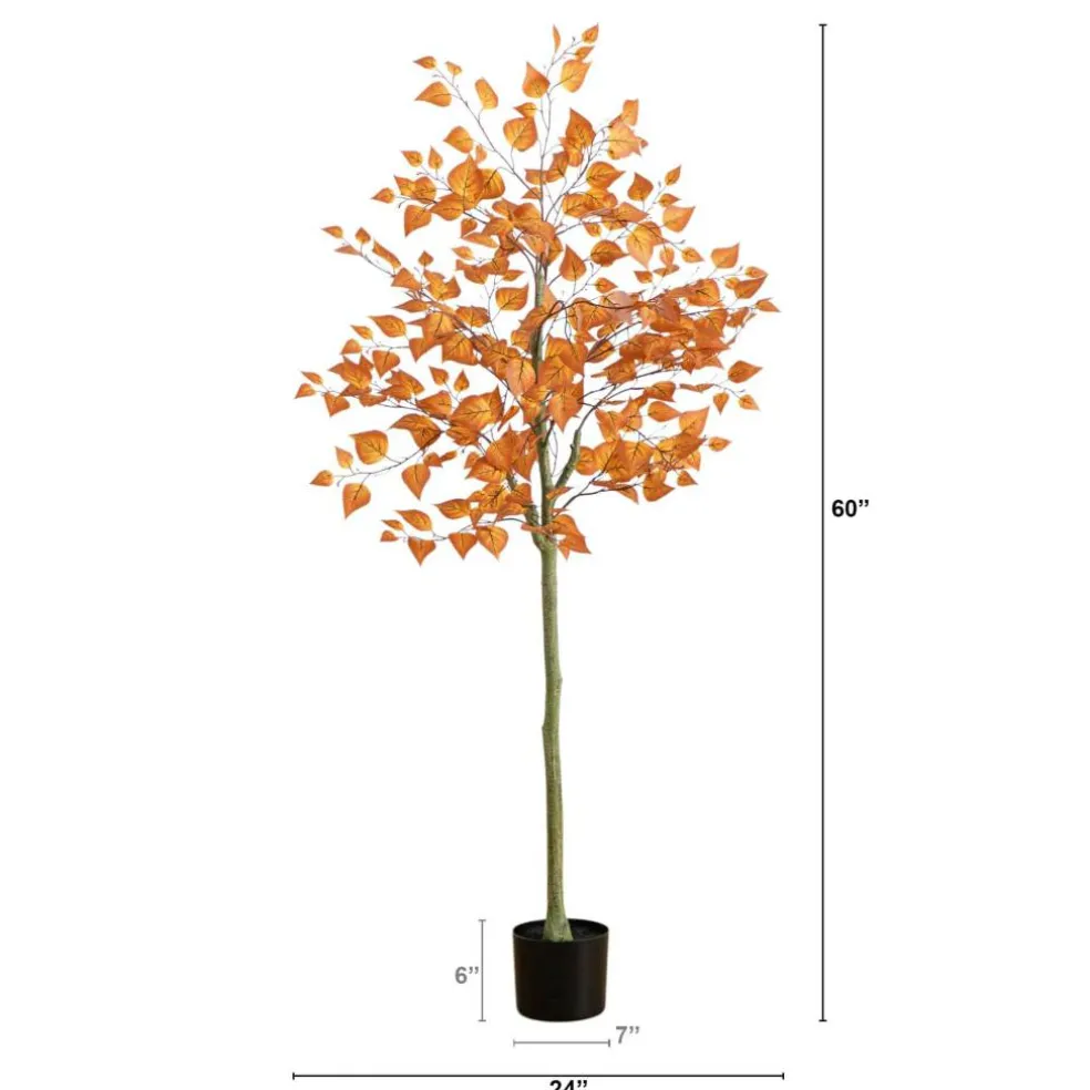 5ft. Autumn Birch Leaf Artificial Fall Tree