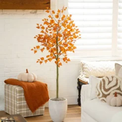 5ft. Autumn Birch Leaf Artificial Fall Tree