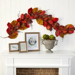 6ft. Autumn Magnolia Leaf with Berries Garland