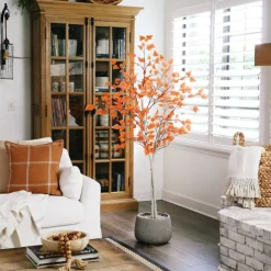 6ft. Autumn Paper Birch Artificial Fall Tree