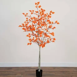6ft. Autumn Paper Birch Artificial Fall Tree