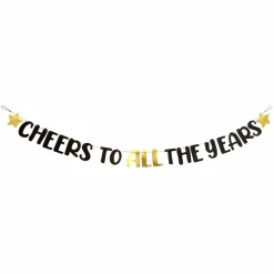 6ft. Black & Gold All The Years Banner by Celebrate It™