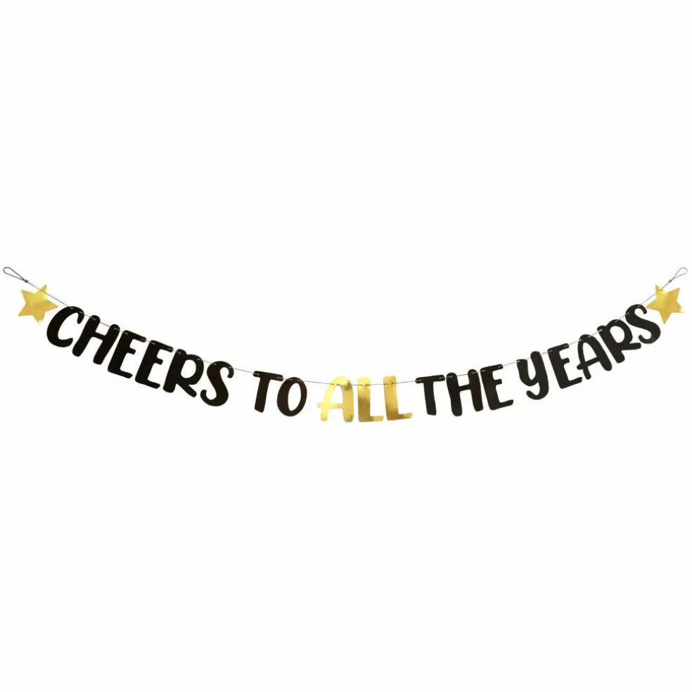 6ft. Black & Gold All The Years Banner by Celebrate It™