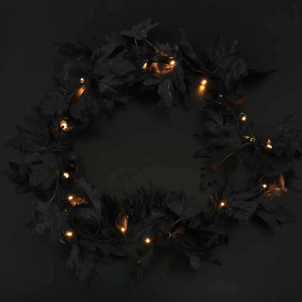 5.3ft. Black Leaf LED String Lights Garland by Ashland®