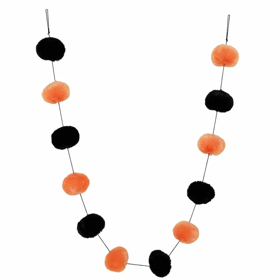 6ft. Black & Orange Pom Pom Garland by Ashland®