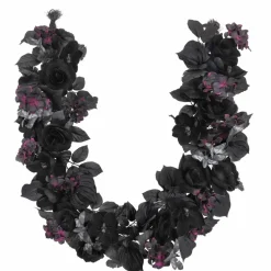 6ft. Black Rose, Skull Flower & Moth Garland by Ashland®