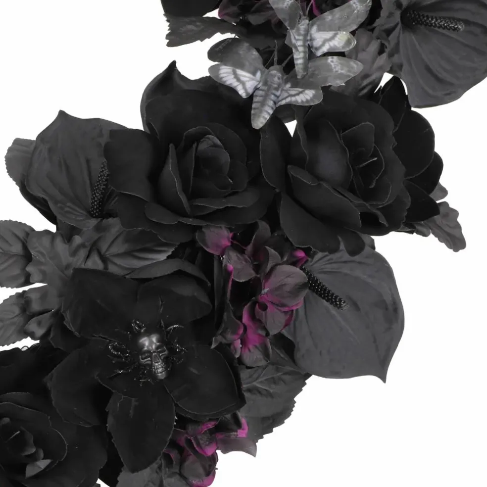 6ft. Black Rose, Skull Flower & Moth Garland by Ashland®