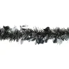 50ft. Black & Silver Ghosts Halloween Tinsel Garland