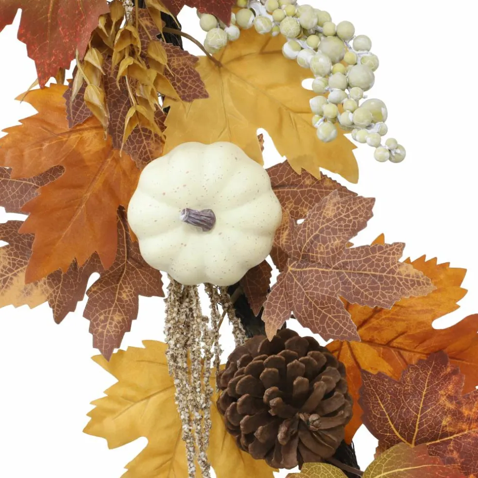 6ft. Cream & Orange Pumpkin & Maple Leaf Garland by Ashland®