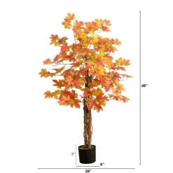 4ft. Deluxe Potted Artificial Autumn Maple Tree