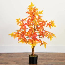 3ft. Deluxe Potted Artificial Autumn Maple Tree