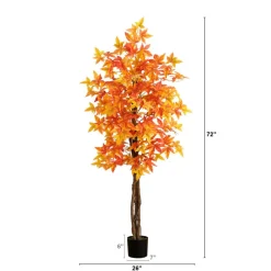 6ft. Deluxe Potted Artificial Autumn Maple Tree