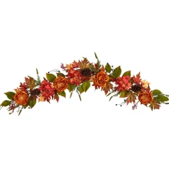 6ft. Fall Ranunculus, Hydrangea & Berries Autumn Garland