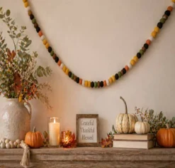 6ft. Fall Wool Pom Pom Garland by Ashland®