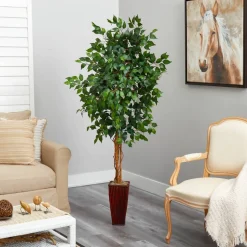 6ft. Ficus Tree in Bamboo Planter